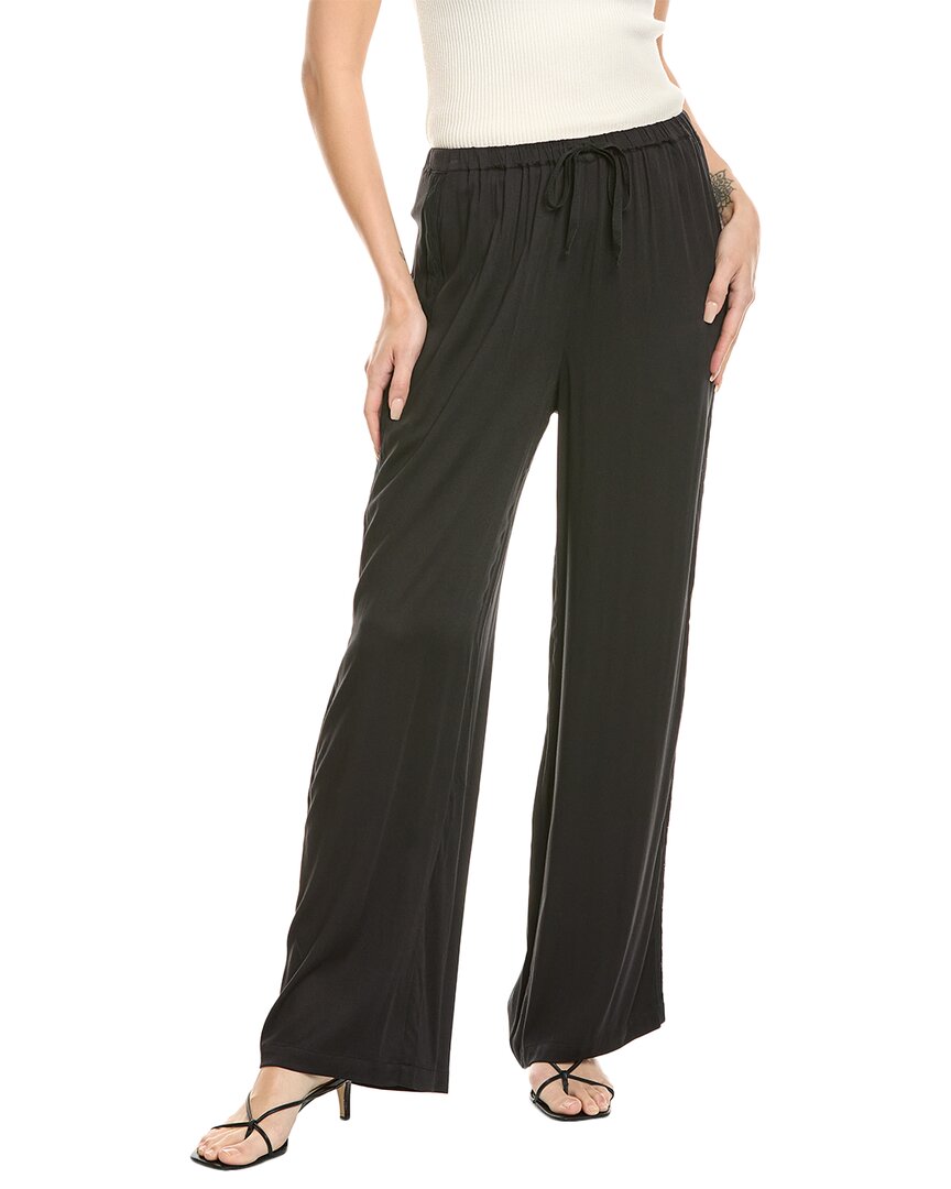 Chaser Silky Woven Lace Inserts Leee Trouser In Black