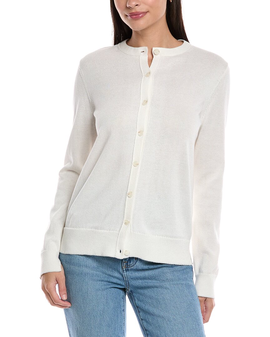 Lafayette 148 New York Wool-blend Cardigan In White