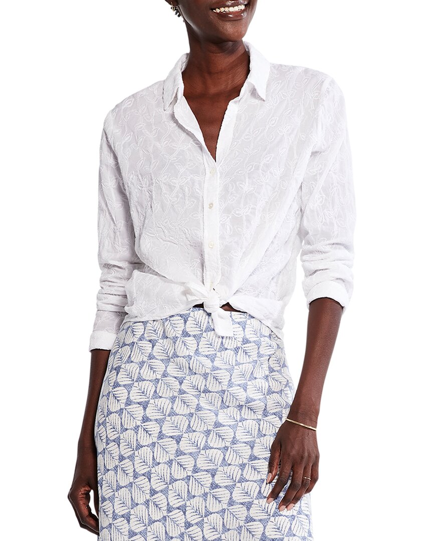 Shop Nic + Zoe Nic+zoe Embroidered Sky Shirt In White