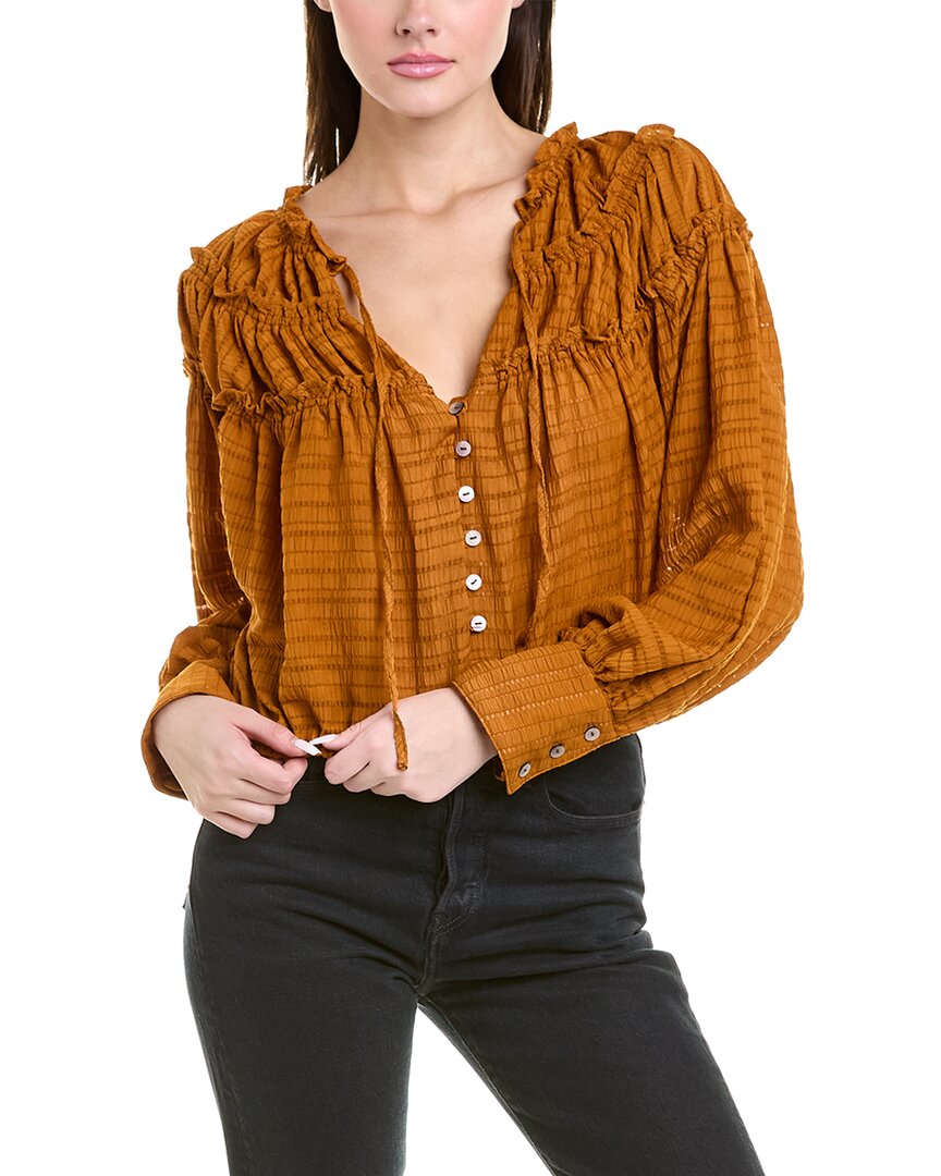 Shop Free People Hailey Blouse In Brown