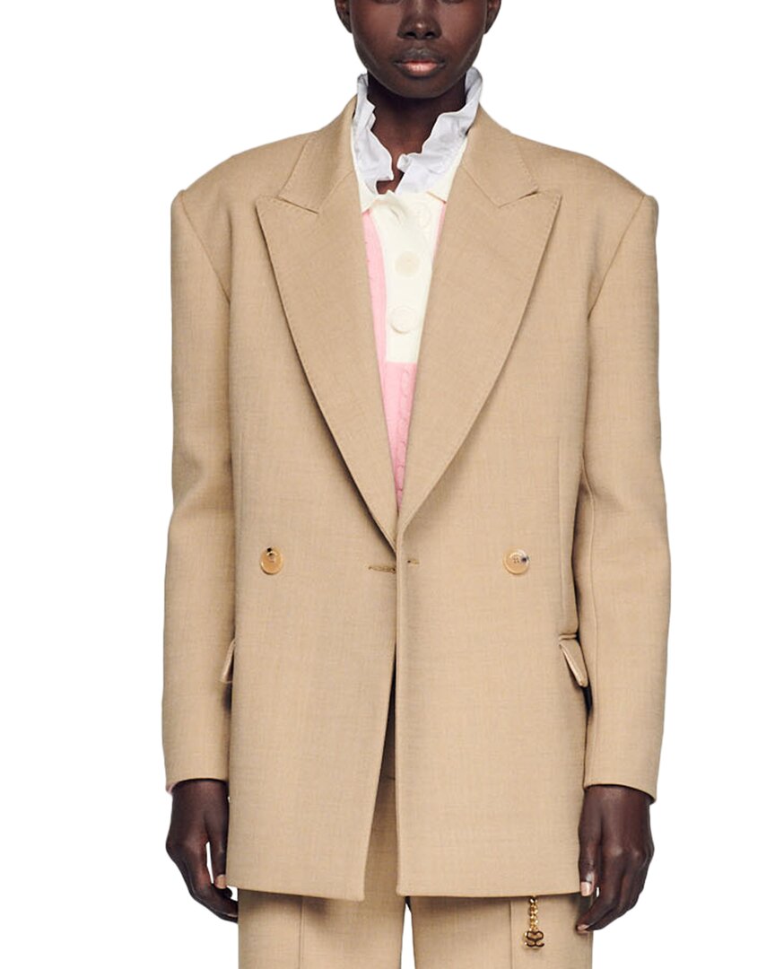Shop Sandro Wool-blend Suit Blazer