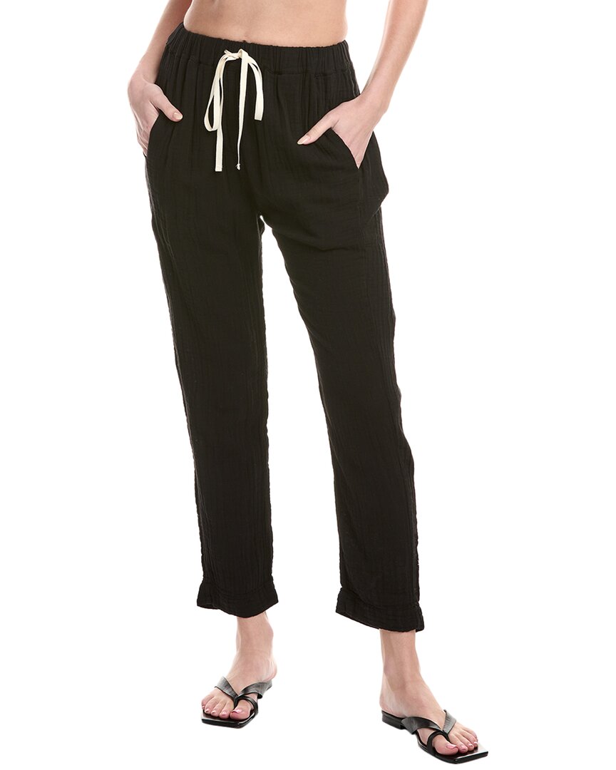 9seed Gauze High-rise Tapered Lounge Pant In Black