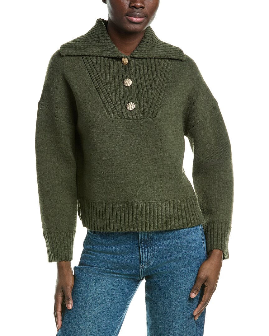 Design History Sailor Collar Sweater In Green