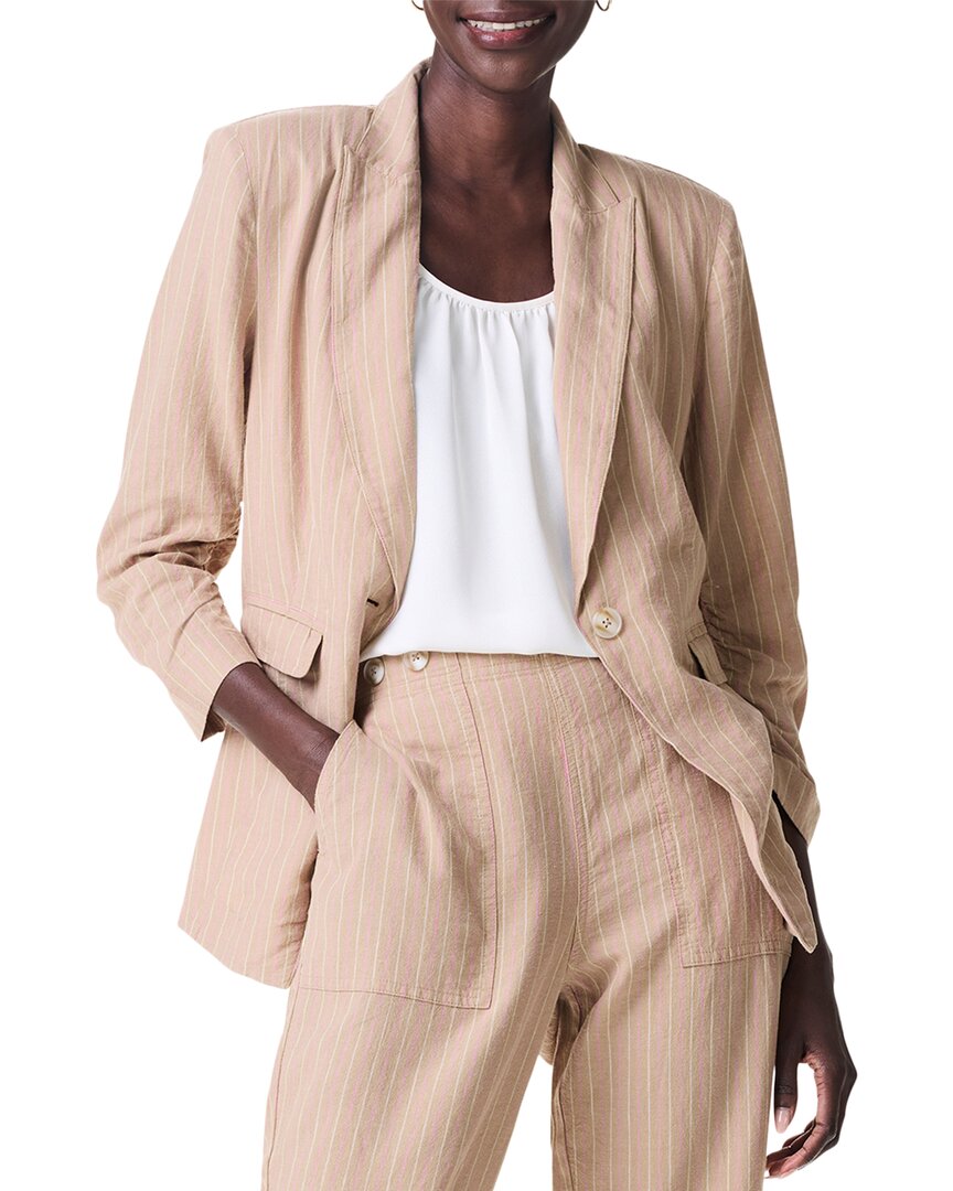 Shop Nic + Zoe Nic+zoe Central Park Scrunch Sleeve Linen-blend Jacket