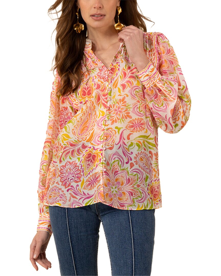 Hale Bob Calliope Silk-blend Blouse In Multi