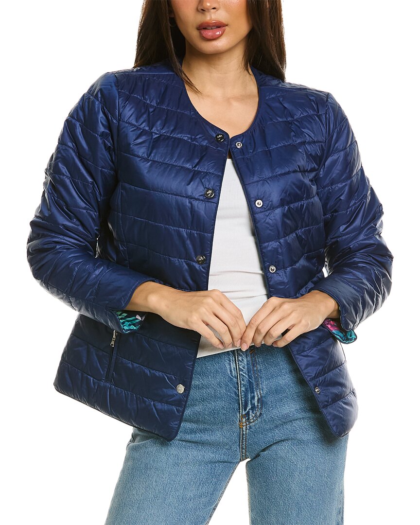 Tommy Bahama Reversible Puffer Jacket In Blue