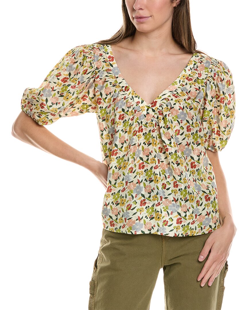 The Great The Bungalow Silk Top In Multi
