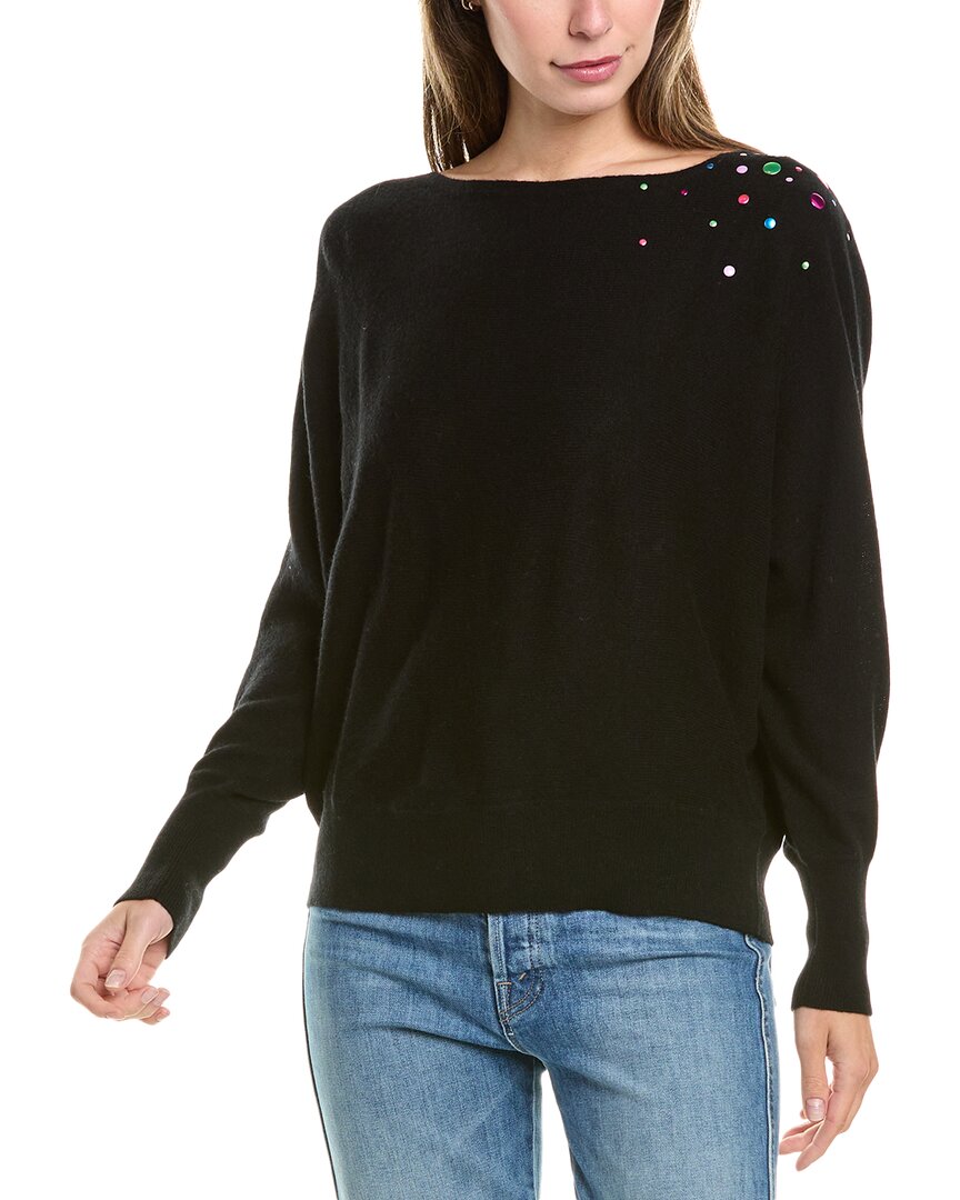 BRODIE CASHMERE BRODIE CASHMERE WOOL & CASHMERE-BLEND HOT FIX OFF SHOULDER JUMPER