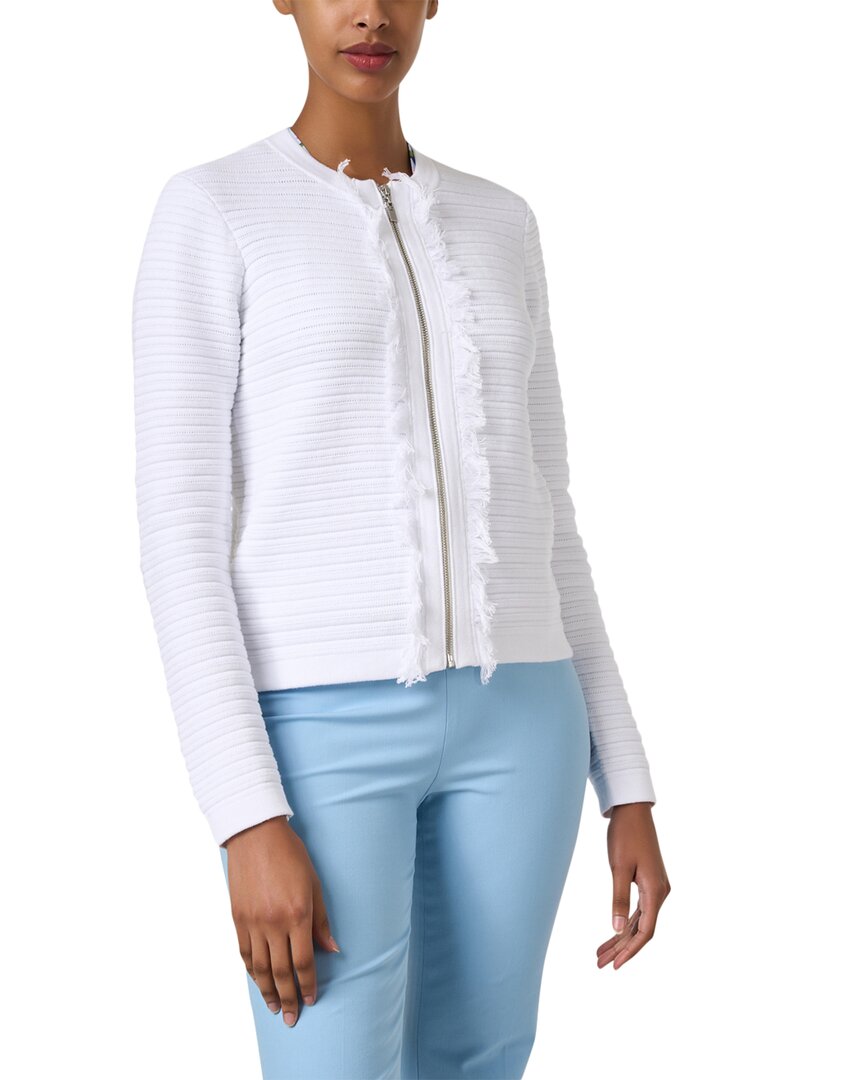 KINROSS KINROSS FRINGE ZIP CARDIGAN