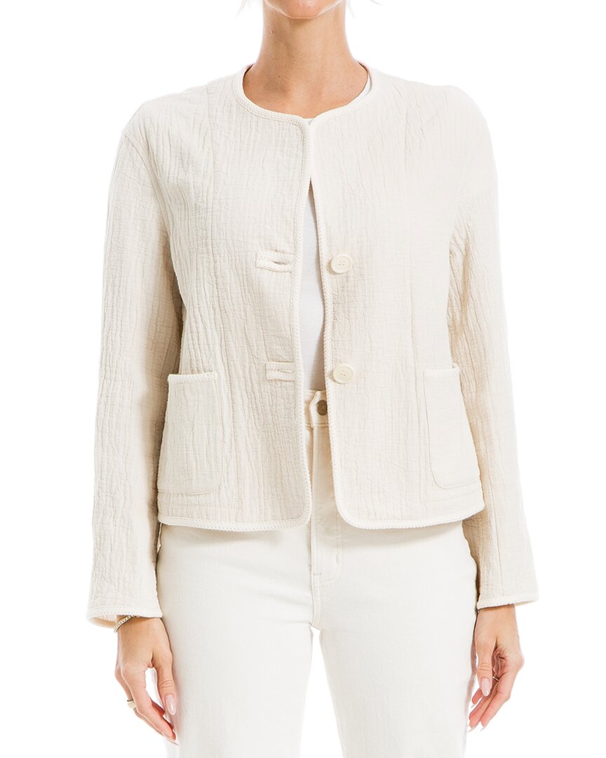 Max Studio Double Weave Linen-blend Jacket