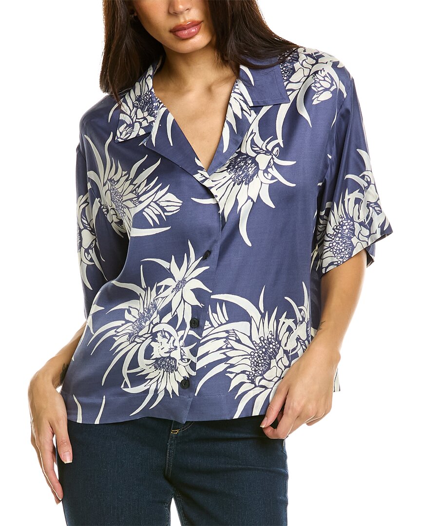 Shop Rag & Bone Reed Silk-blend Shirt In Blue