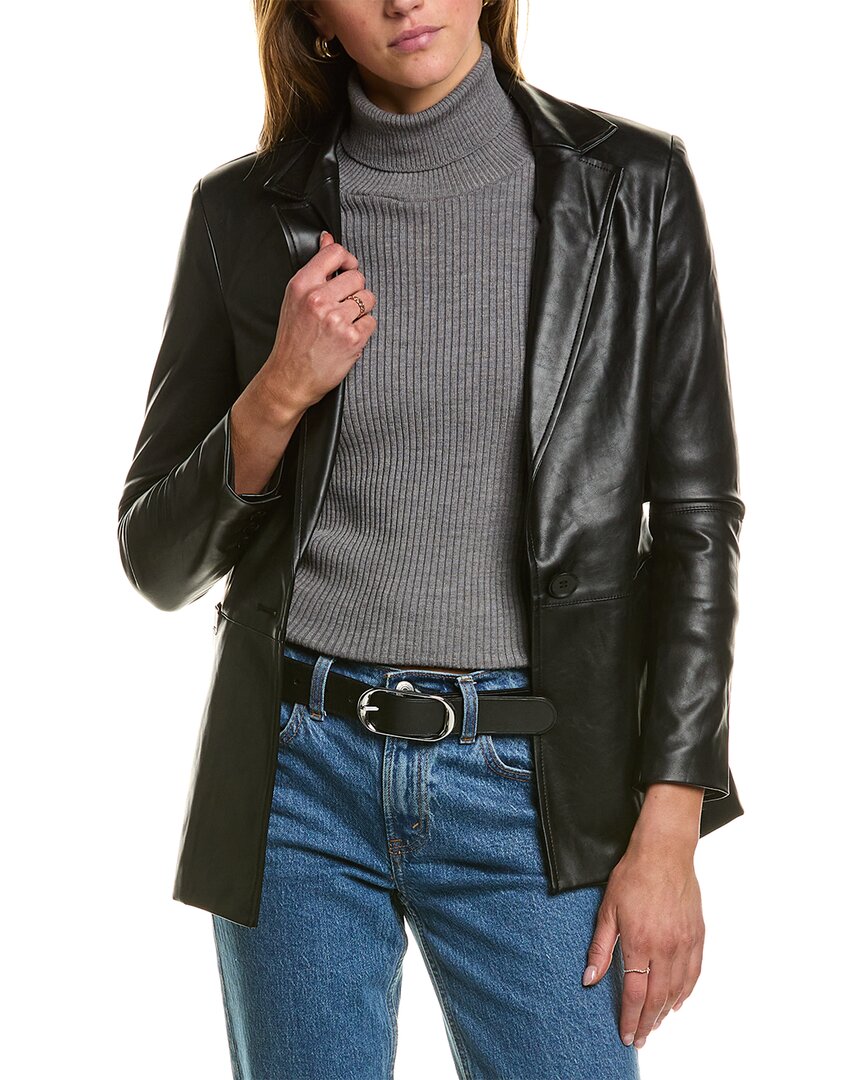 Central Park West Perry St Vegan Blazer In Black In Black
