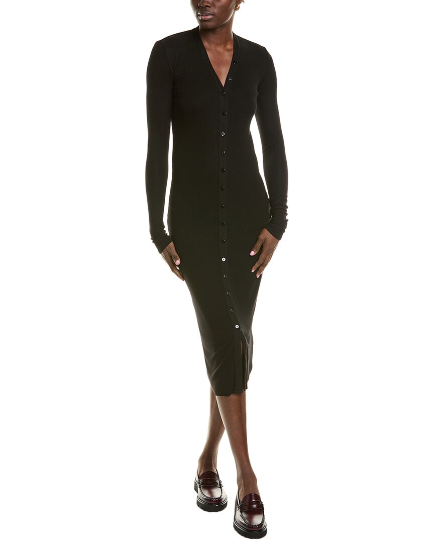 ENZA COSTA ENZA COSTA RIBBED MIDI CARDIGAN DRESS