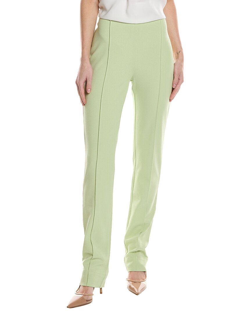 Shop Ganni Stretch Suiting Tight Pant In Green