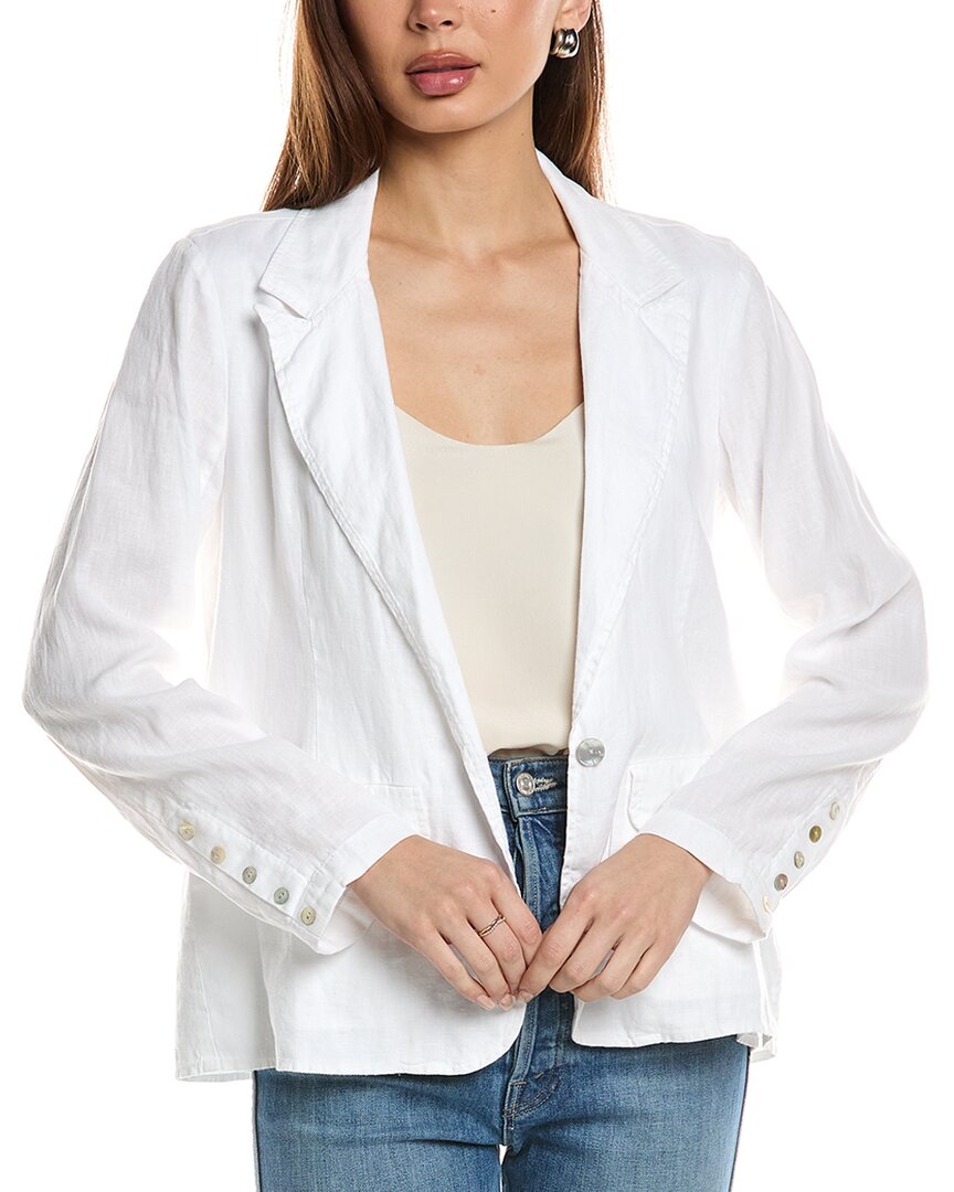 Shop Bella Dahl Easy Longline Linen Blazer In White