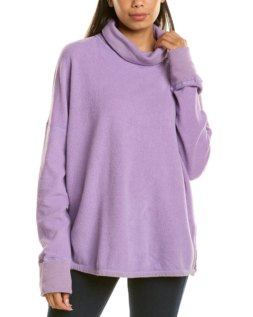 Michael Stars Meadow Reversible Turtleneck Pullover In Purple