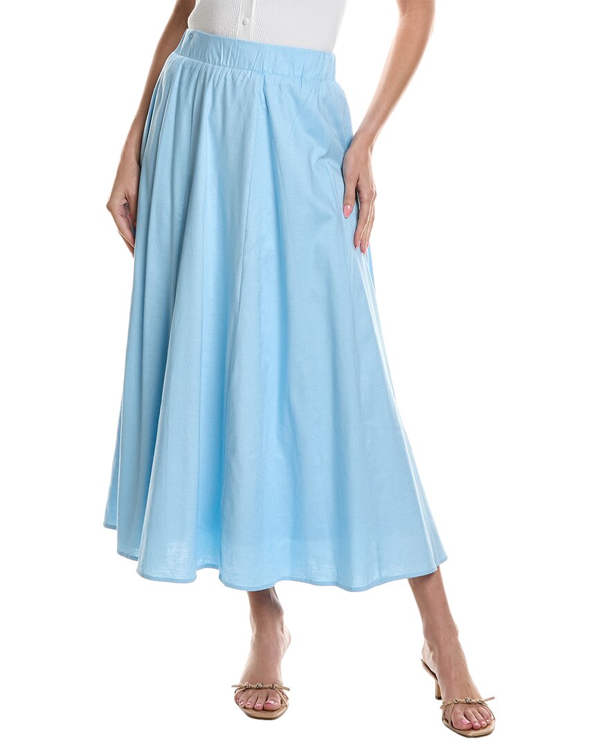 Point Linen-blend Panel Skirt