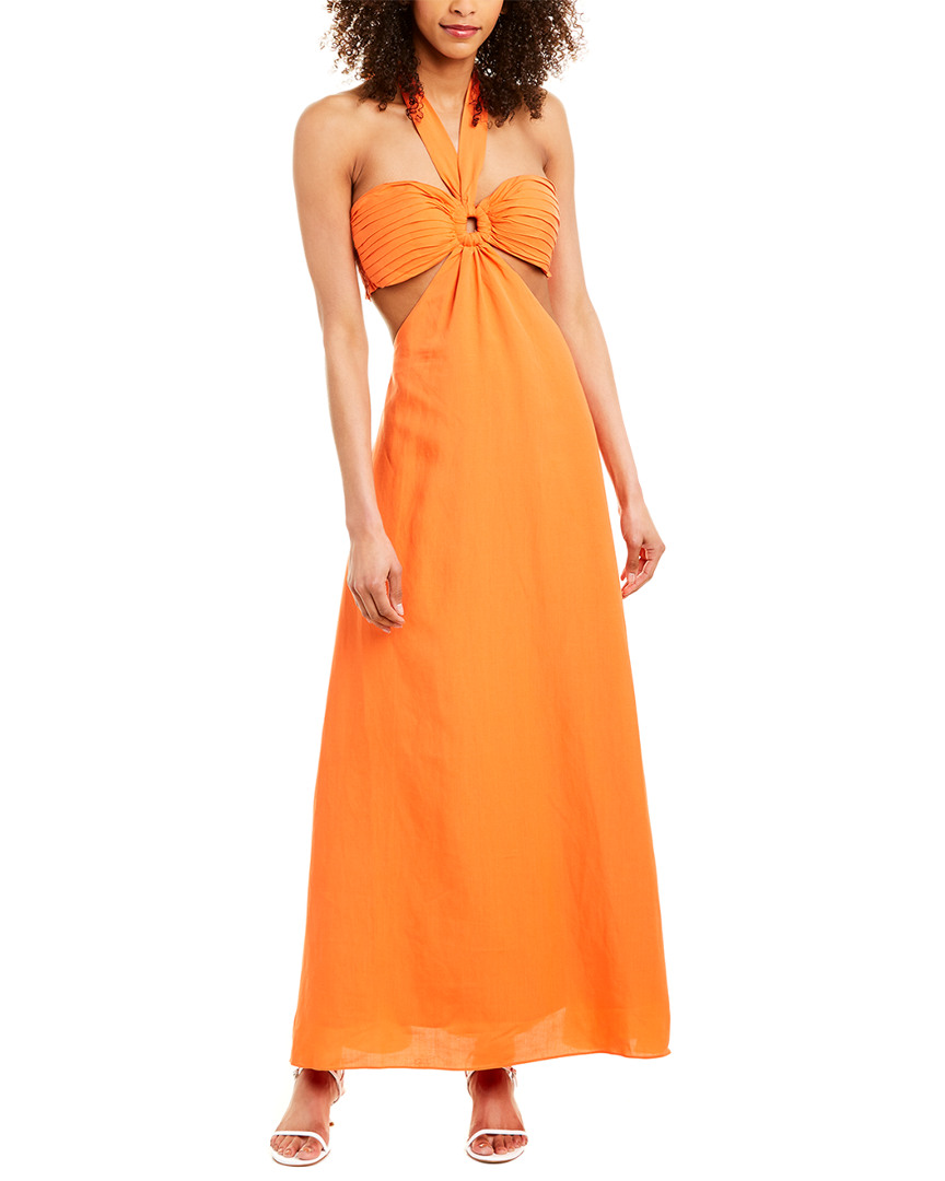 Image of Ronny Kobo Sonnet Linen-Blend Maxi Dress