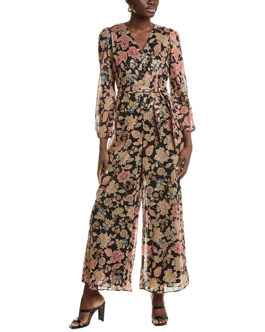 Shop Vince Camuto Foil Pattern Jumpsuit In Black