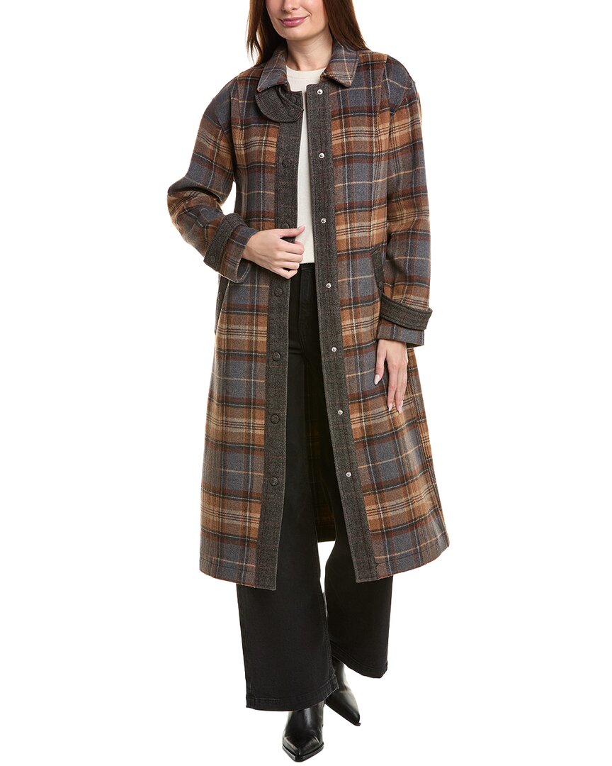 Avec Les Filles Medium Trench Coat In Multi