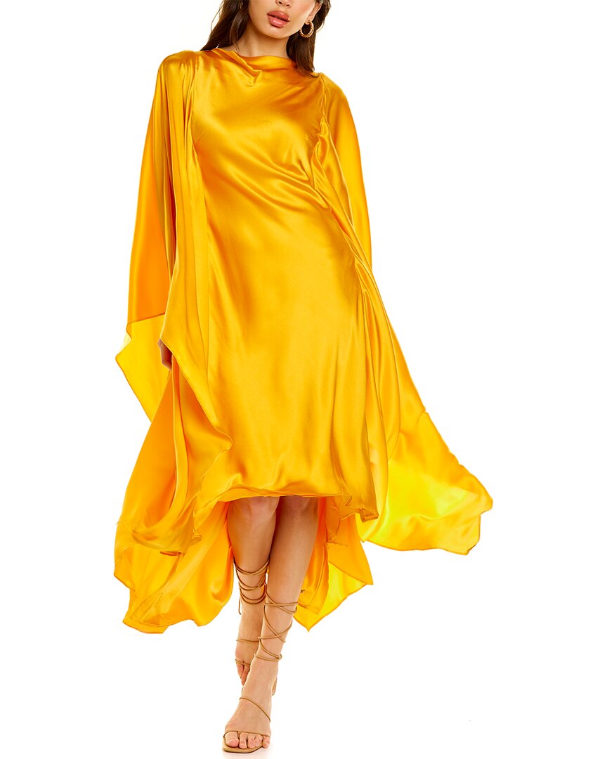 Shop Cult Gaia Kesia Silk-blend Gown In Yellow