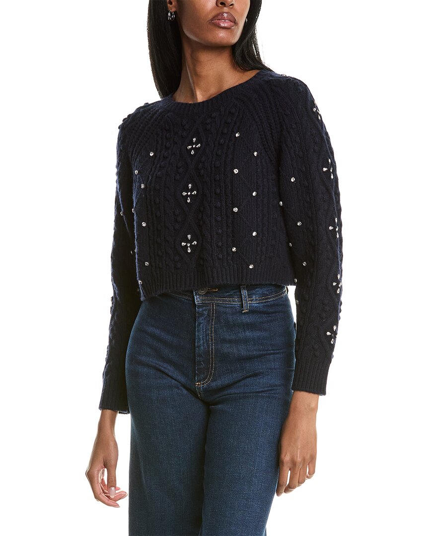 Ba&sh Wool Cardigan In Navy
