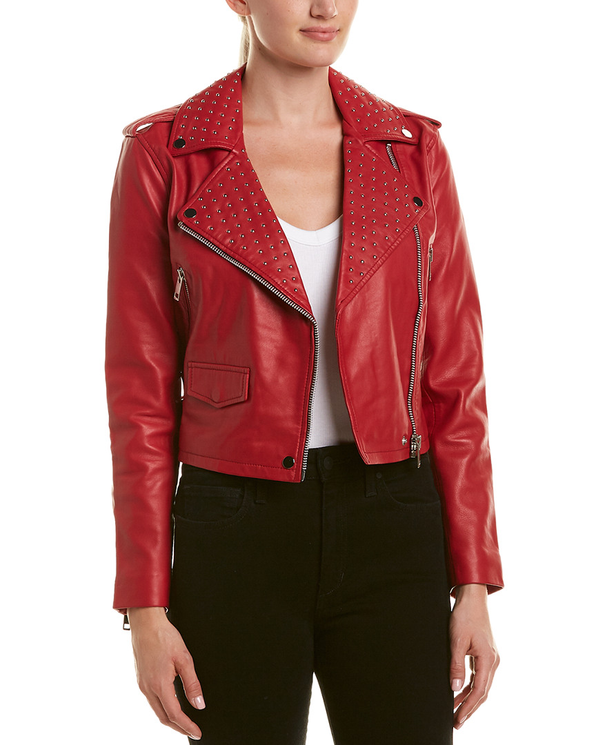 Walter Baker Womens Studded Leather Jacket M 639072765052 Walter Baker Studded Leather Jacket