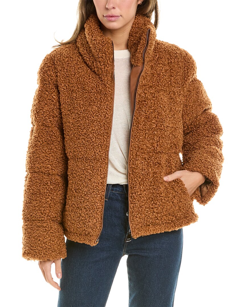 Shop Adrienne Landau Puffer Jacket In Brown