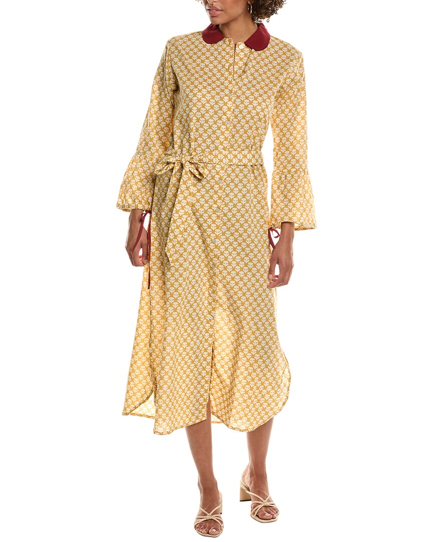 Shop Pomegranate Shifty Shirtdress In Yellow