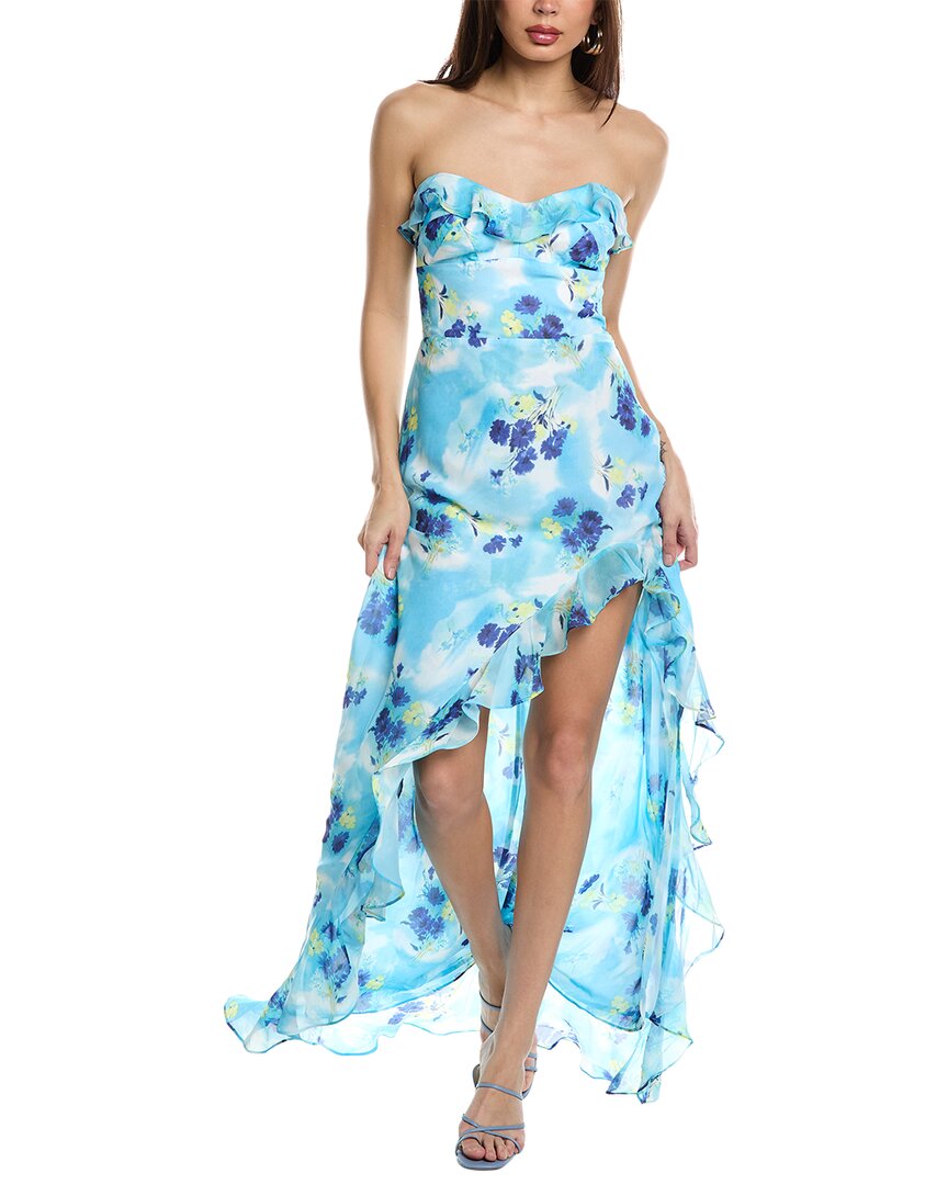 Shop Amanda Uprichard Corinna Maxi Dress In Blue