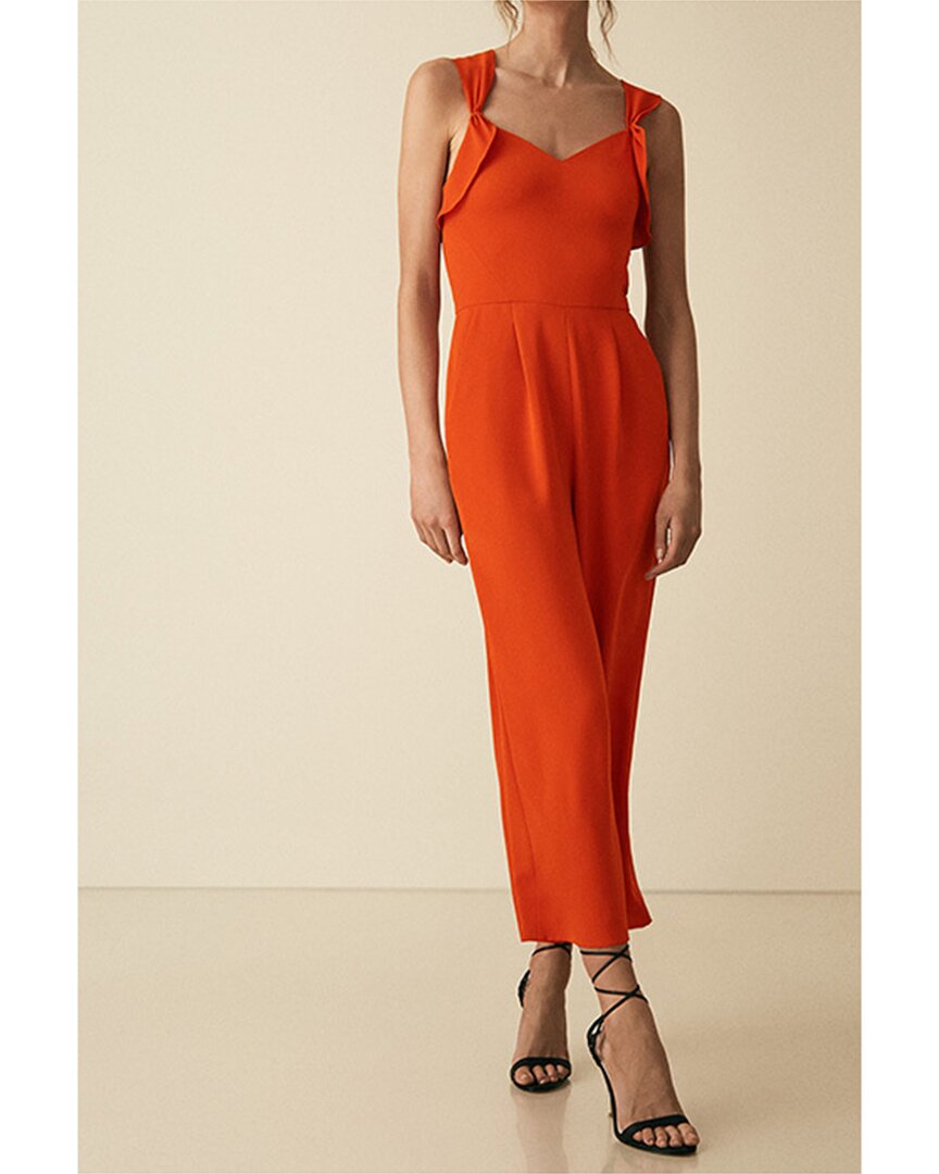 Reiss Amika Bow Back Jumpsuit In Orange
