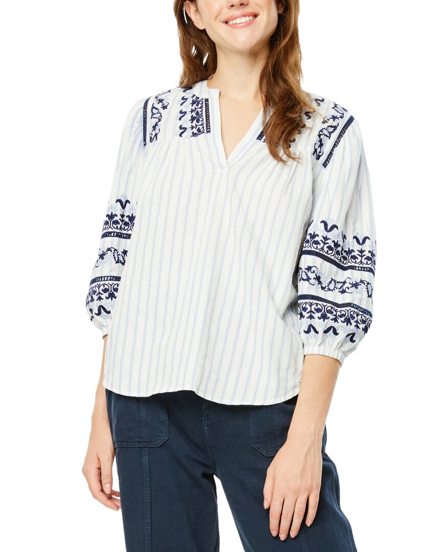 Shop Roller Rabbit Edessa Embroidered Michi Top In Blue
