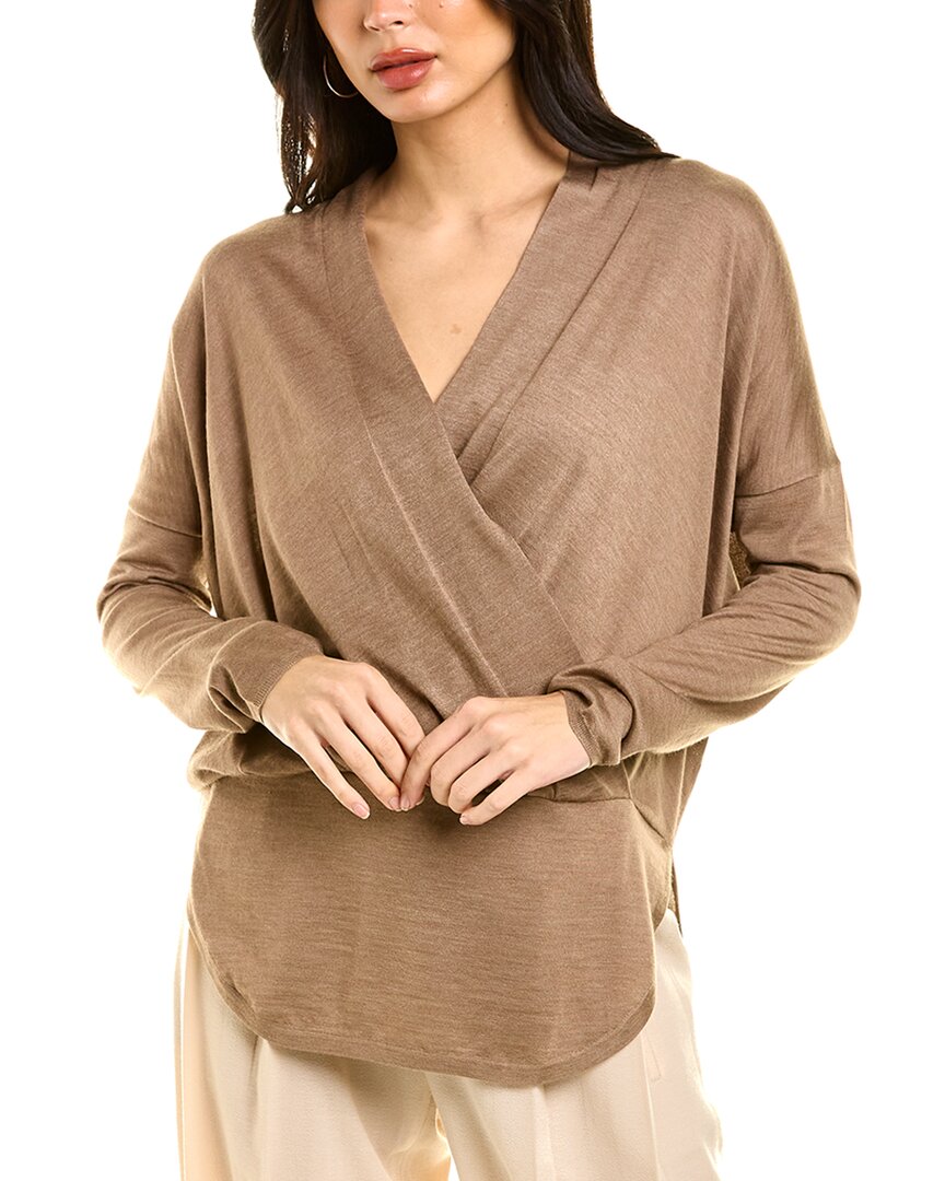 BRUNELLO CUCINELLI cashmere and silk blend pullover - Brown