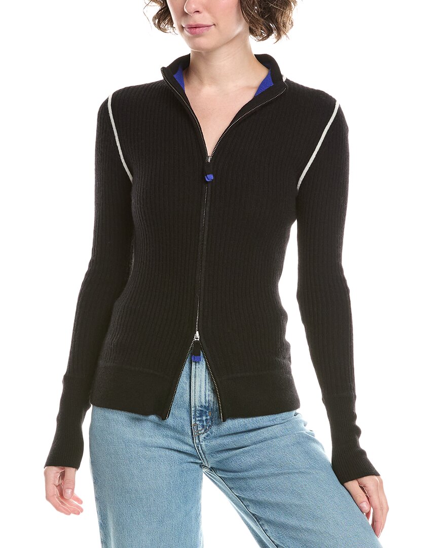No Name Noname Zip Cashmere Cardigan In Black