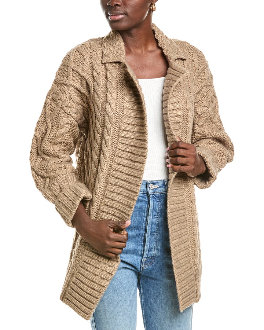 Splendid Chunky Wool-blend Cardigan In Neutral