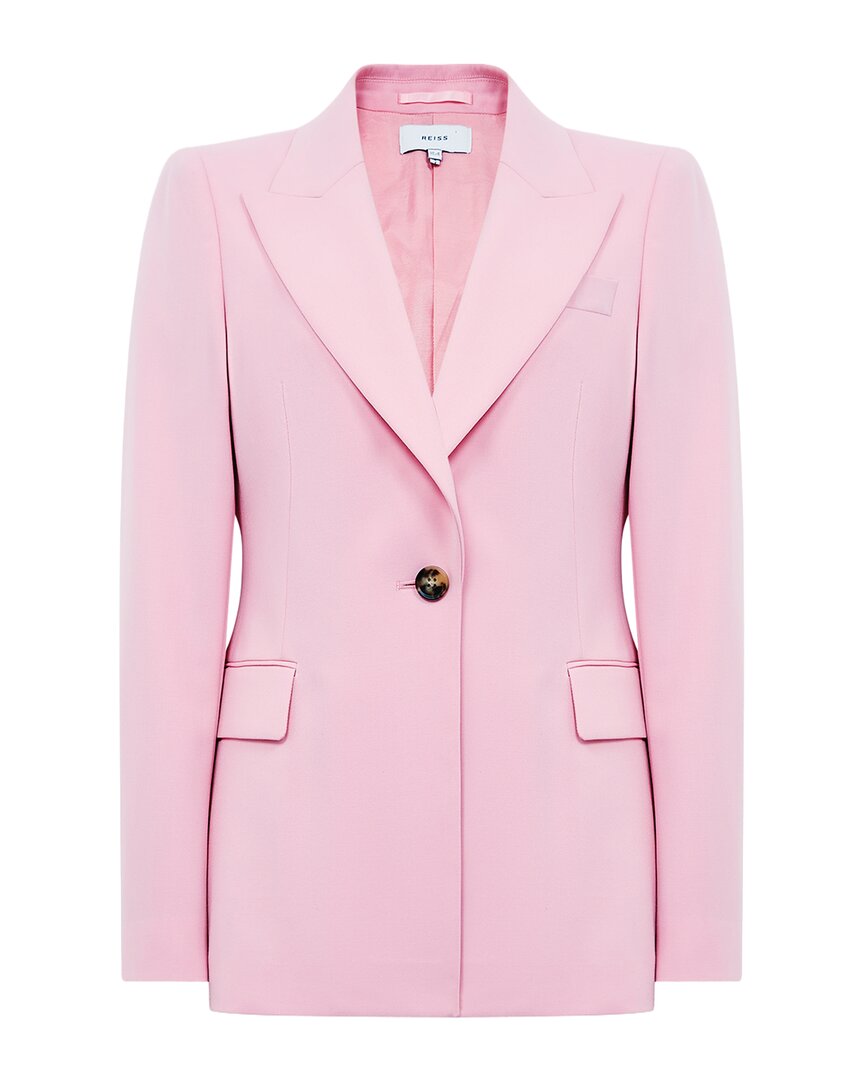 Reiss Blair Wool-blend Blazer In Pink