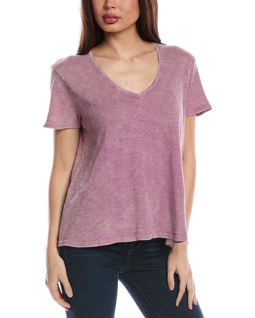 Atm Anthony Thomas Melillo Slub Jersey With Chroma Wash Short Sleeve Boyfriend V-neck Tee