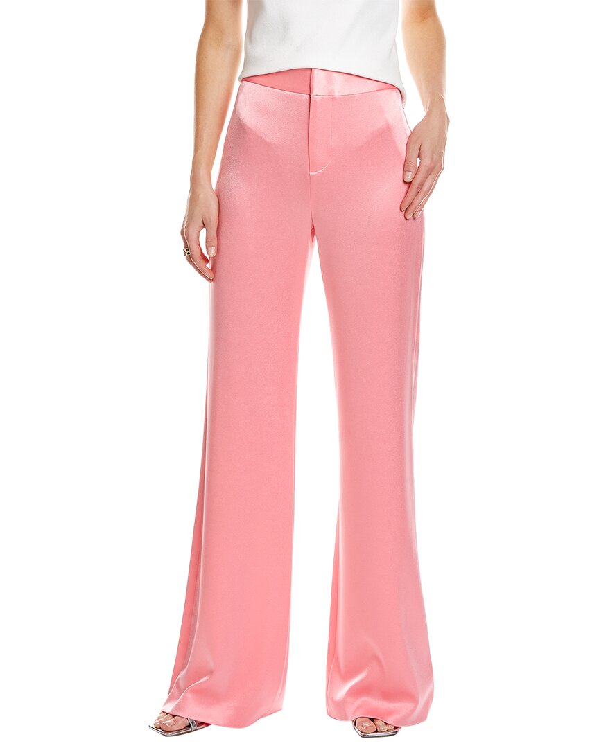 Alice And Olivia Deanna Satin High-waisted Bootcut Pants In Red | ModeSens