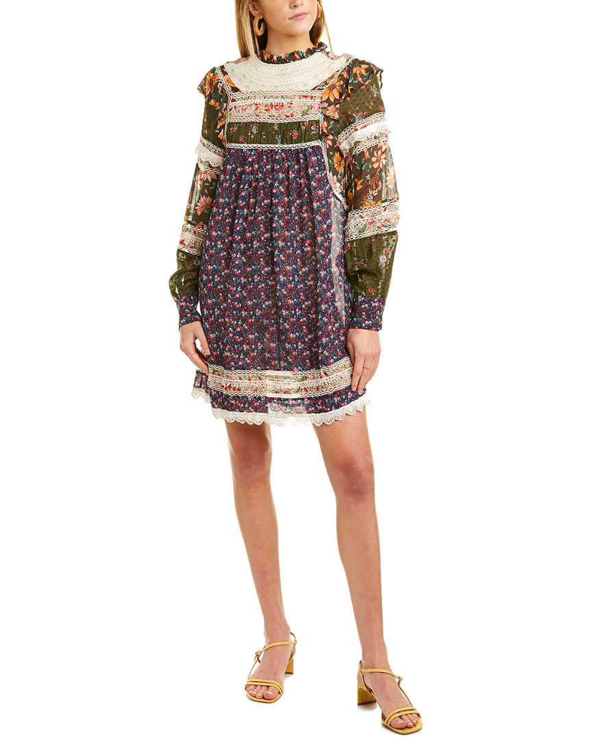 Image of Farm Rio Liberty Silk-Blend Mini Dress