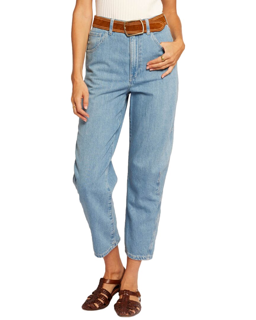 Shop Current Elliott Current/elliott The Coppola Sunset Barrel Leg Jean In Blue