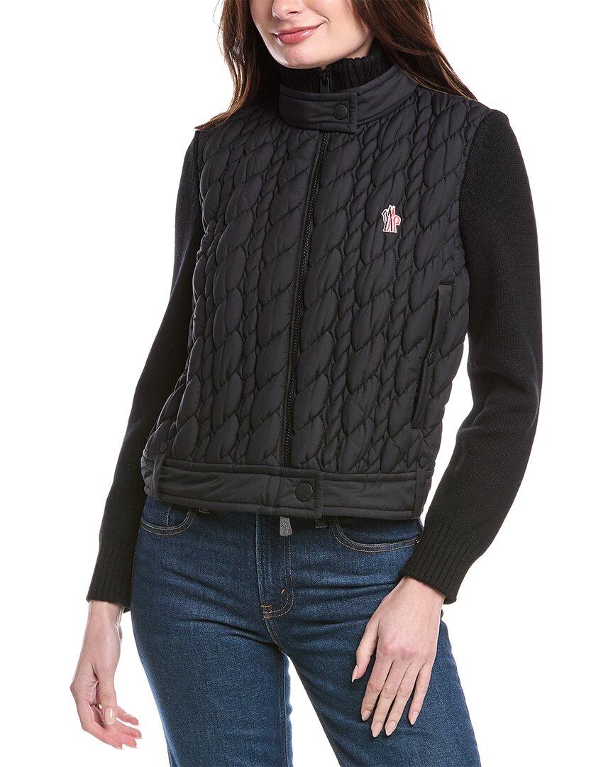 Moncler Wool Cardigan In Black