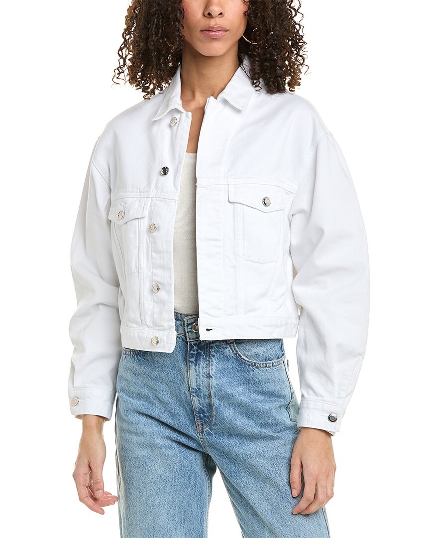 Shop Iro Laced Denim Jacket In White