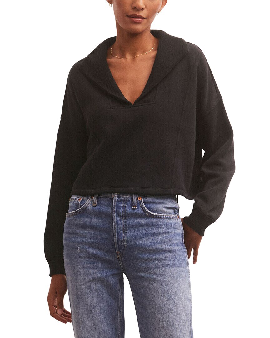 Z Supply Soho Fleece Sweatshirt In Black