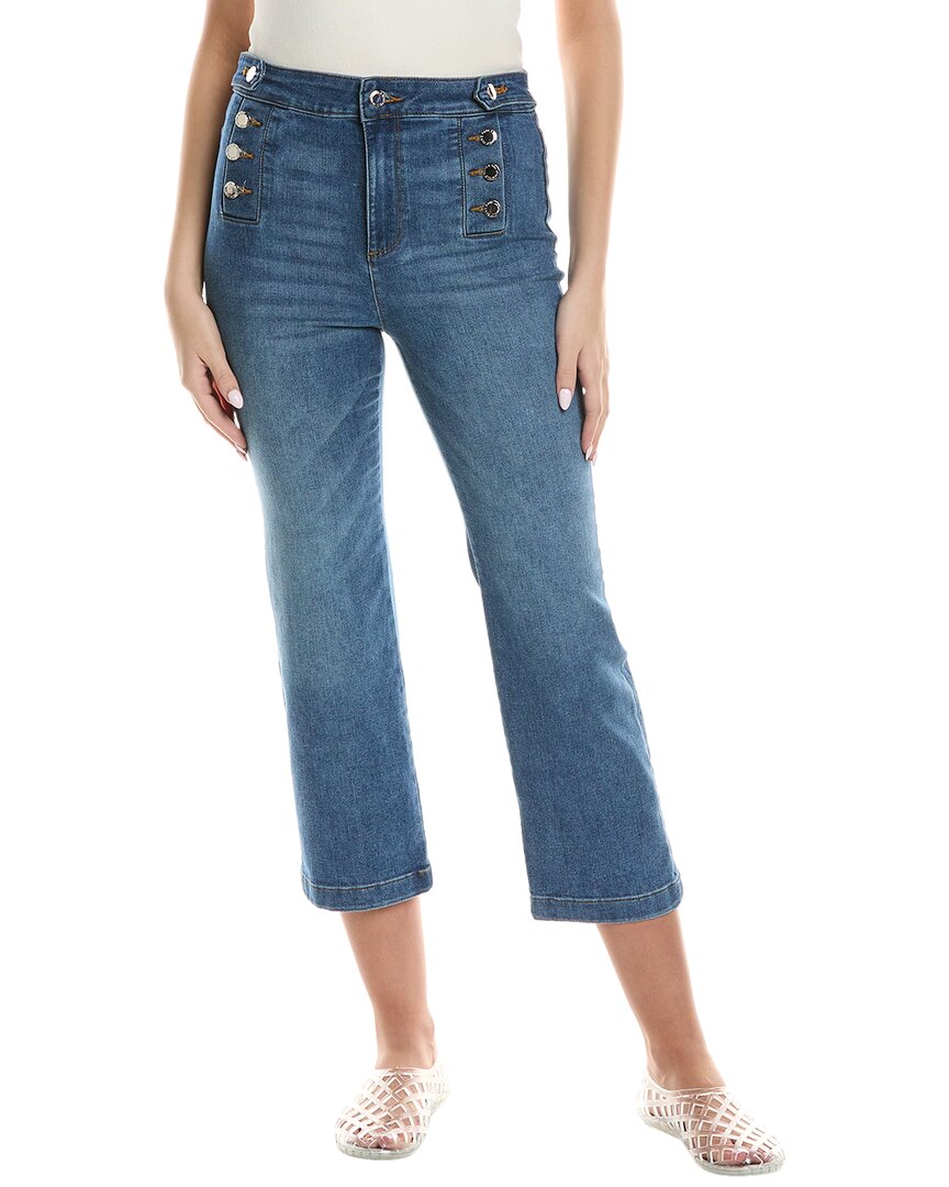 Karl Lagerfeld Sailor Button Cropped Straight Jean