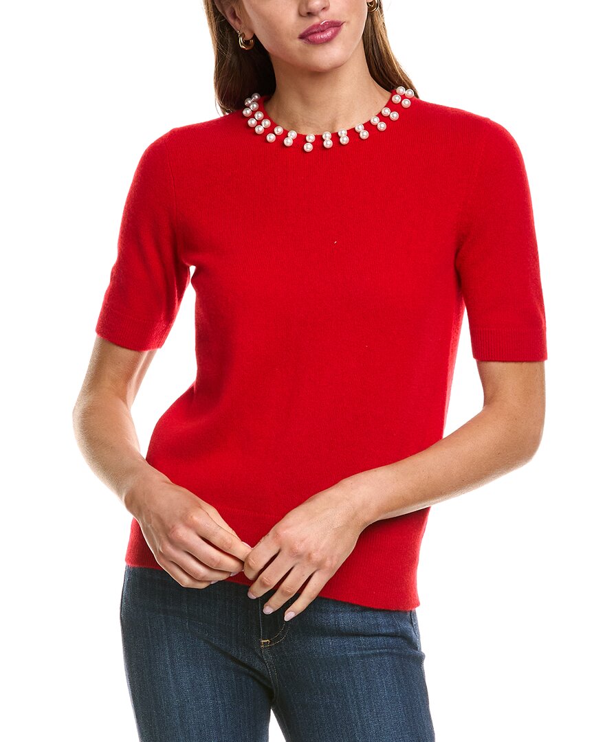 Philosophy Di Lorenzo Serafini Philosophy Pearl Bead Cashmere Sweater In Red