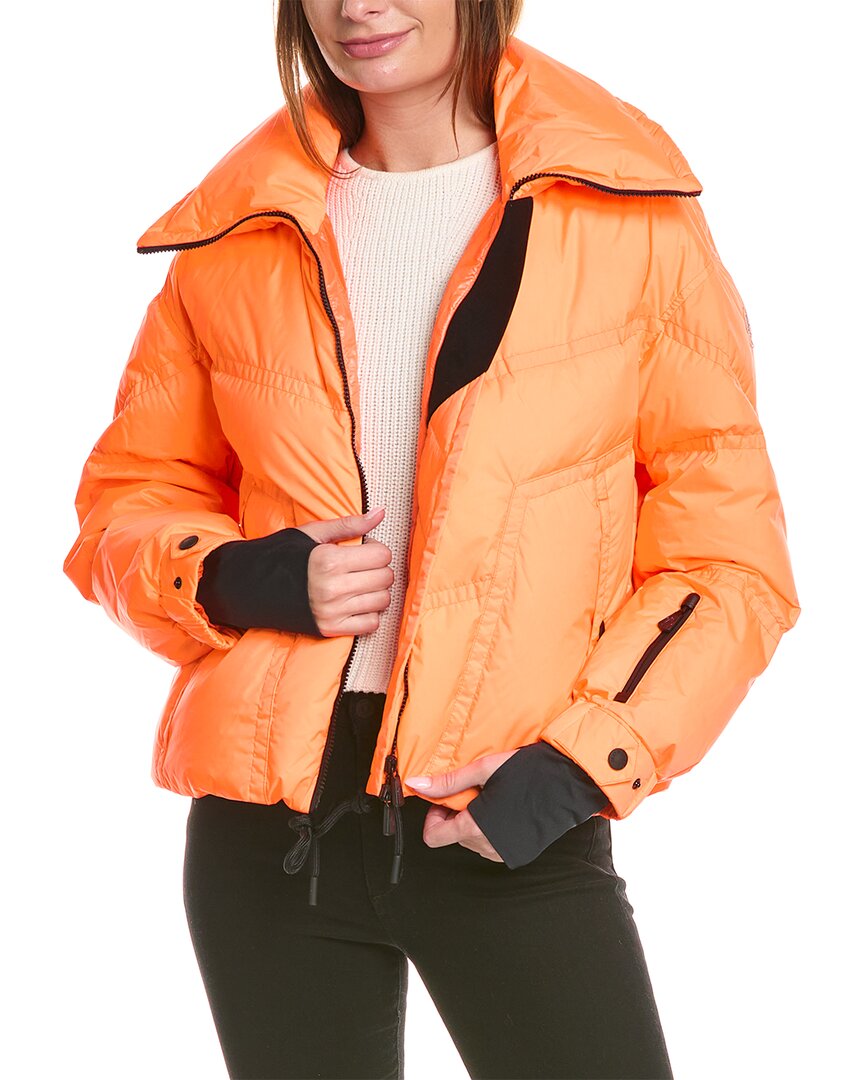 Shop Moncler Down Jacket In Orange