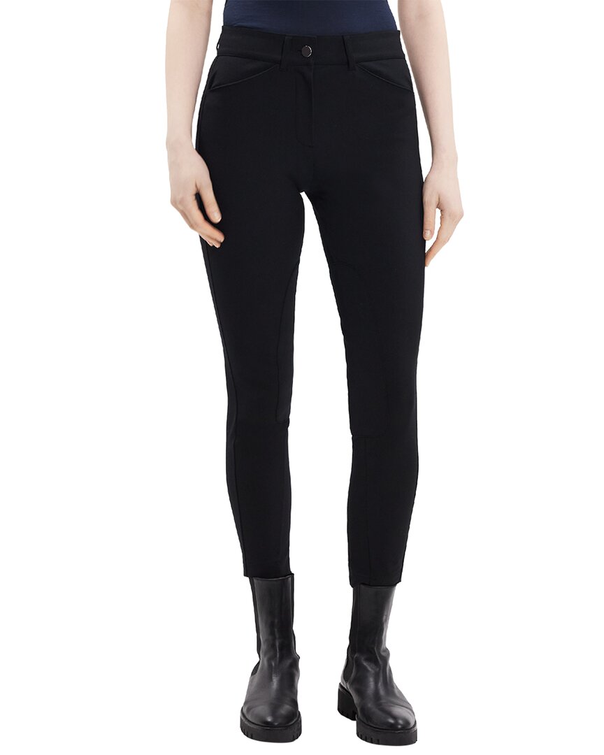 Theory Riding Pant In Stretch Cotton In Black