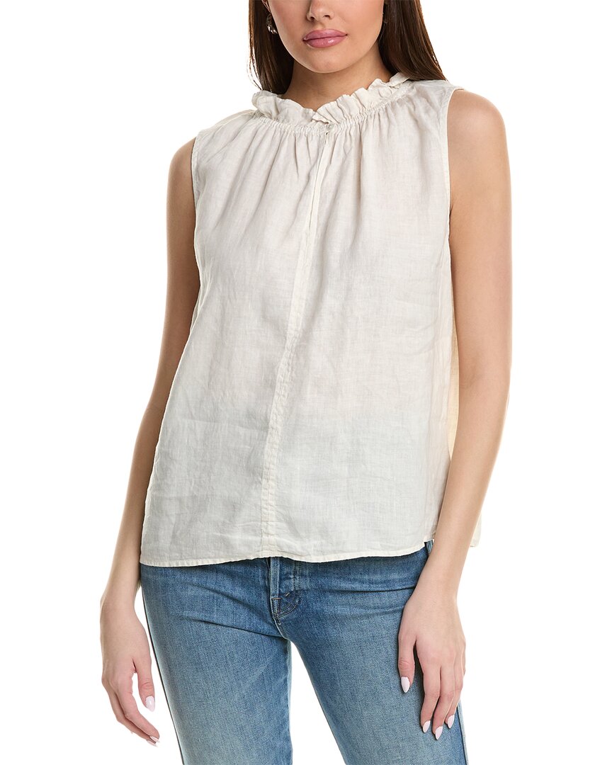 Shop Velvet By Graham & Spencer Masie Linen Blouse In White