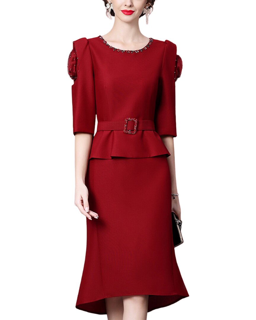 Shop Anette Elbow-sleeve Midi Dress