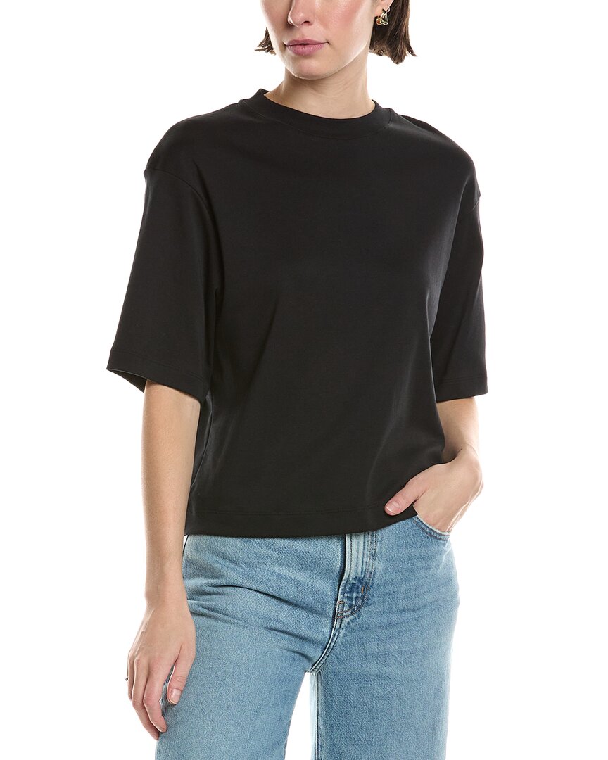 Vince Short-sleeve Cotton T-shirt In Black